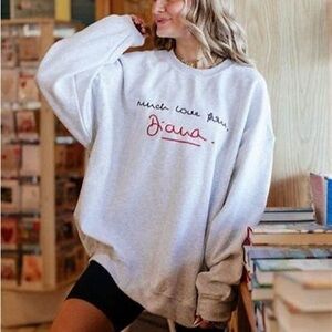 Princess Diana Sweatshirt with Embroidered Signature